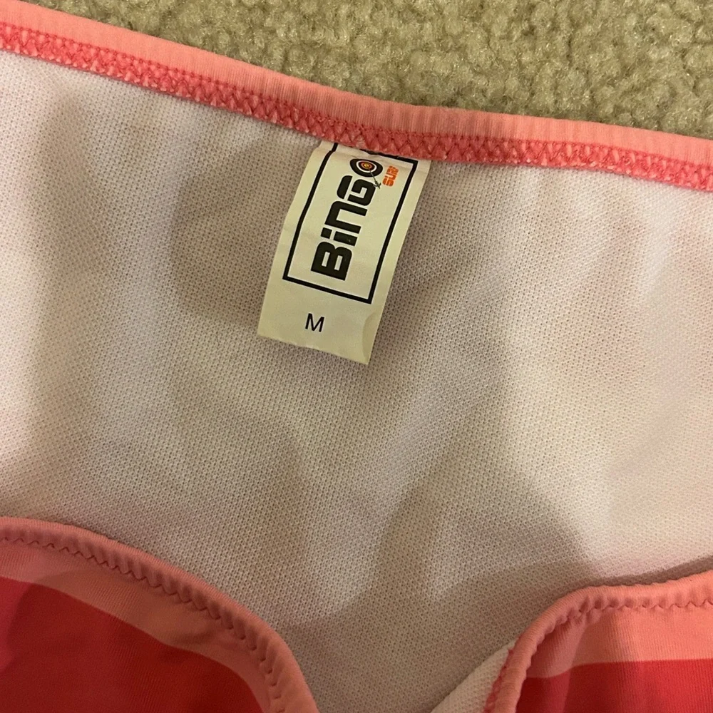 Ing Pink and Red Striped Bikini - Picture 4 of 6